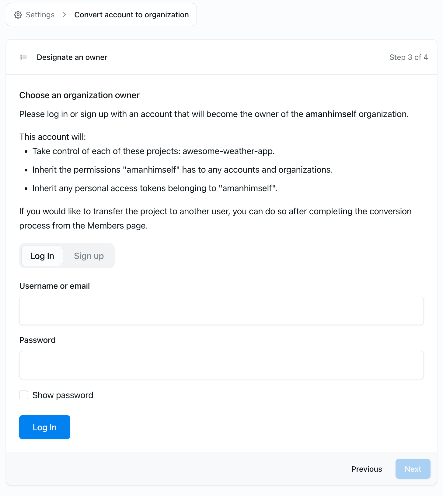 Example demonstrating the Step 3 of the conversion process.