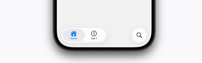 A screenshot of a tab bar with separate search tab.