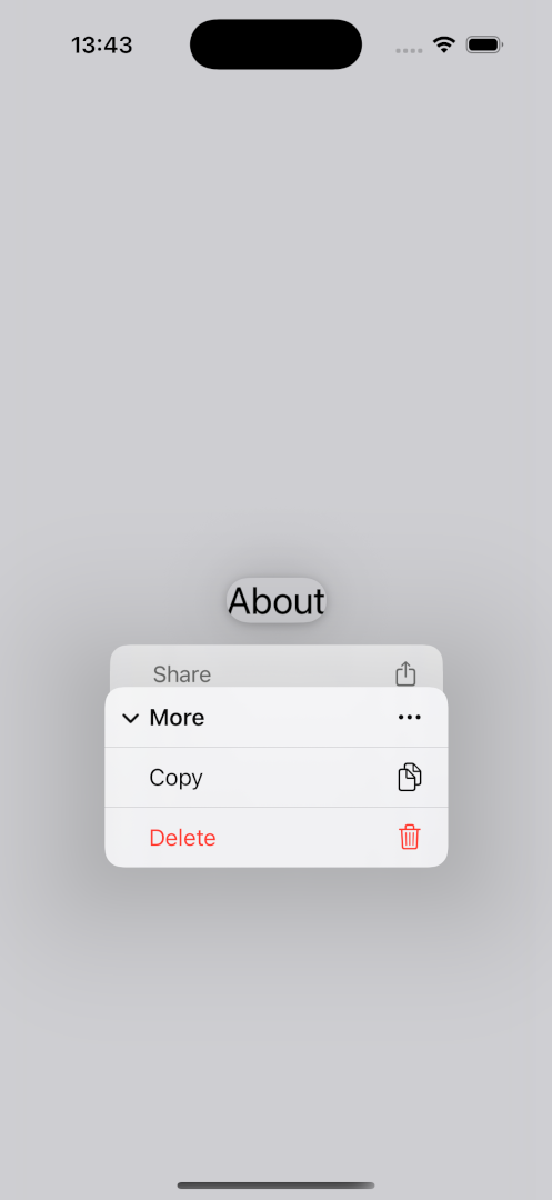 A screenshot of a nested context menu.