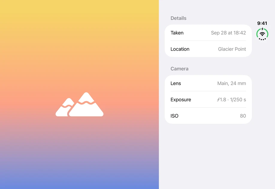 A photo placeholder on the left and a Details form on the right