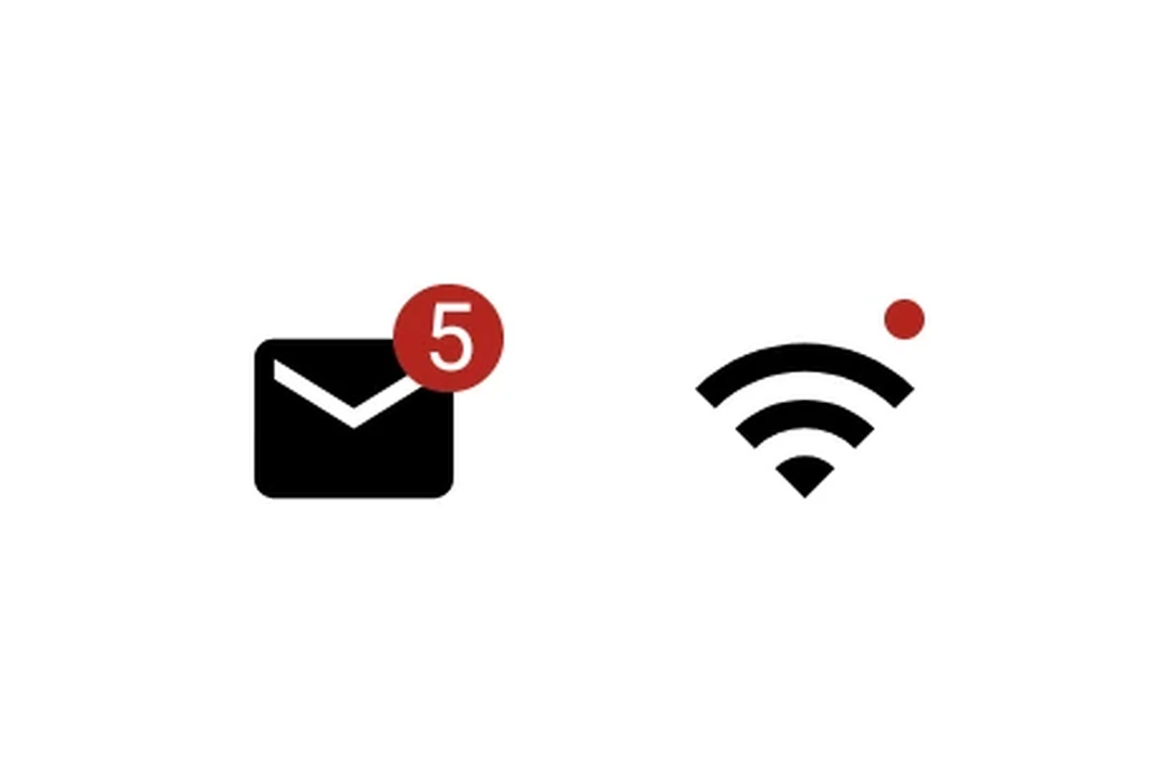 Material 3 badges showing count and dot indicators on icons