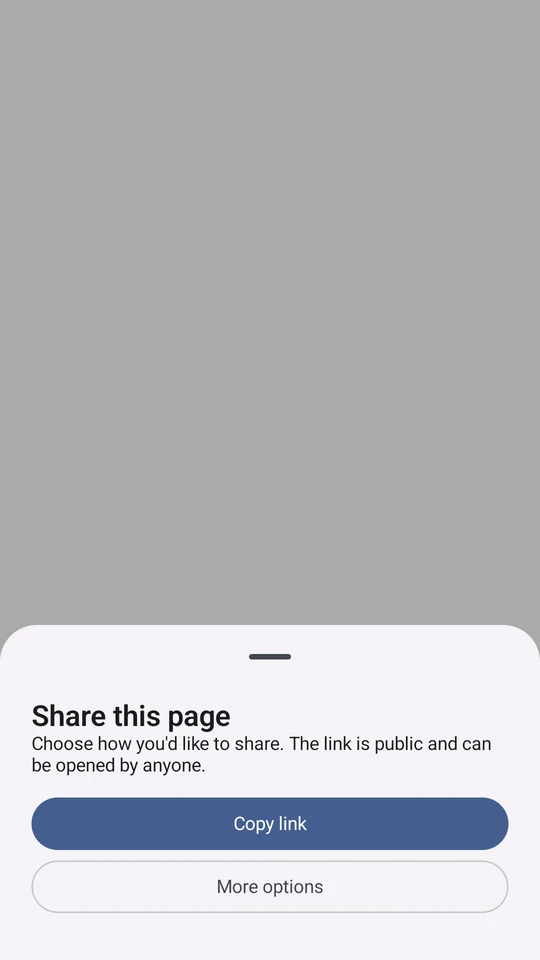 Modal bottom sheet with title, description, and action buttons