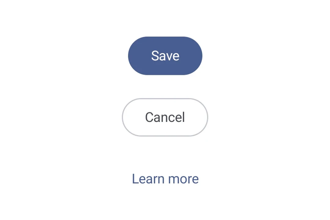 Filled, outlined, and text buttons showing the Material 3 emphasis hierarchy
