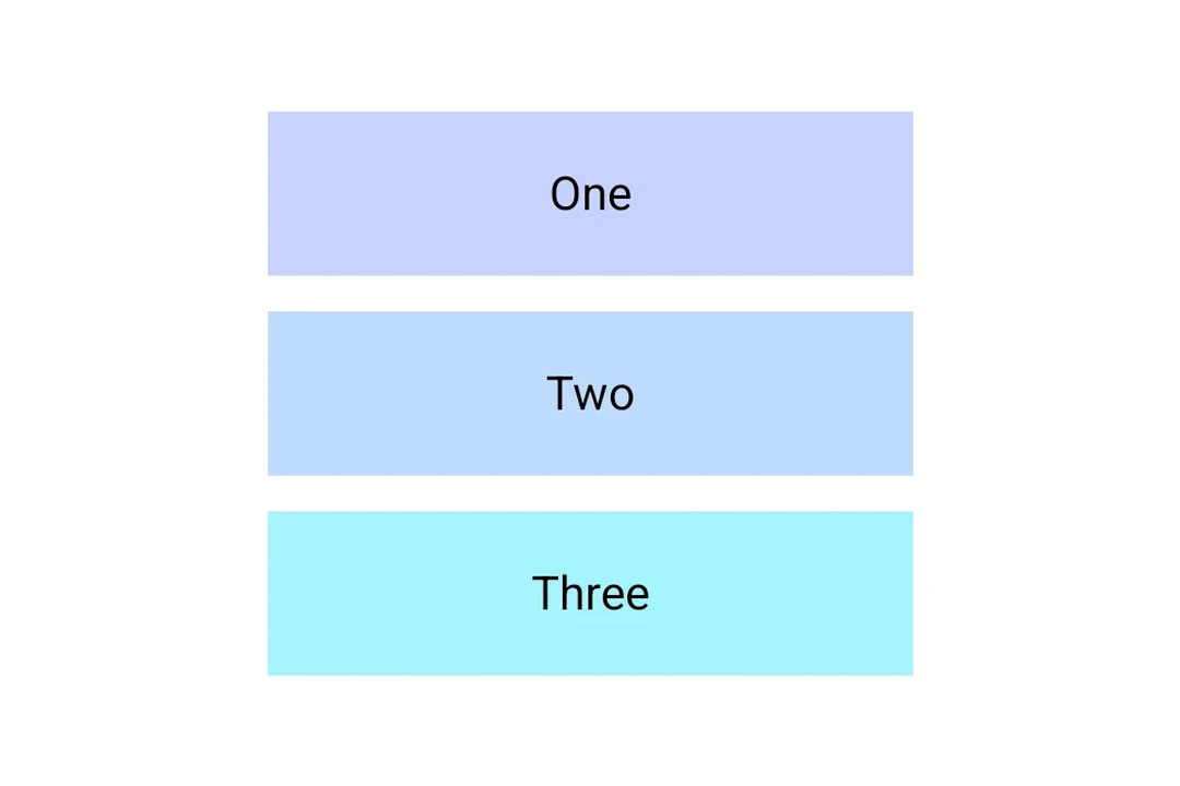 Three colored boxes stacked vertically inside a Column
