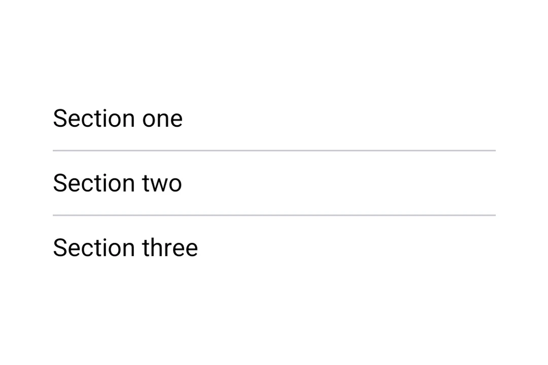 Three text sections separated by horizontal Material 3 dividers