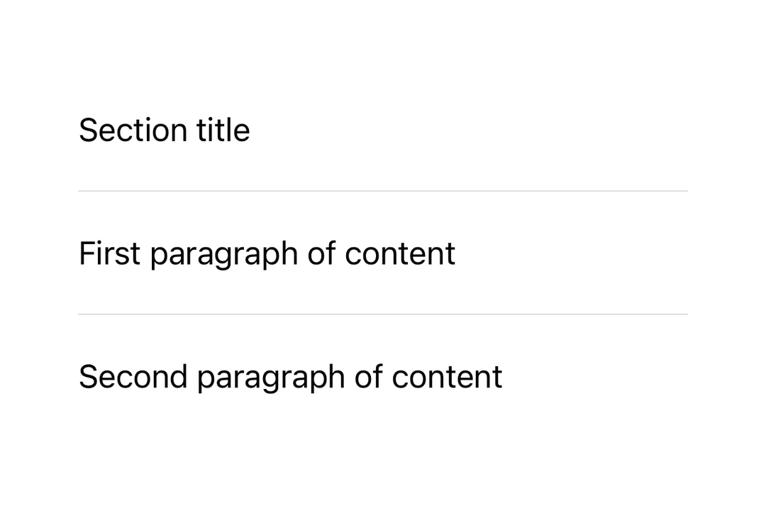 Divider separating a heading from body text