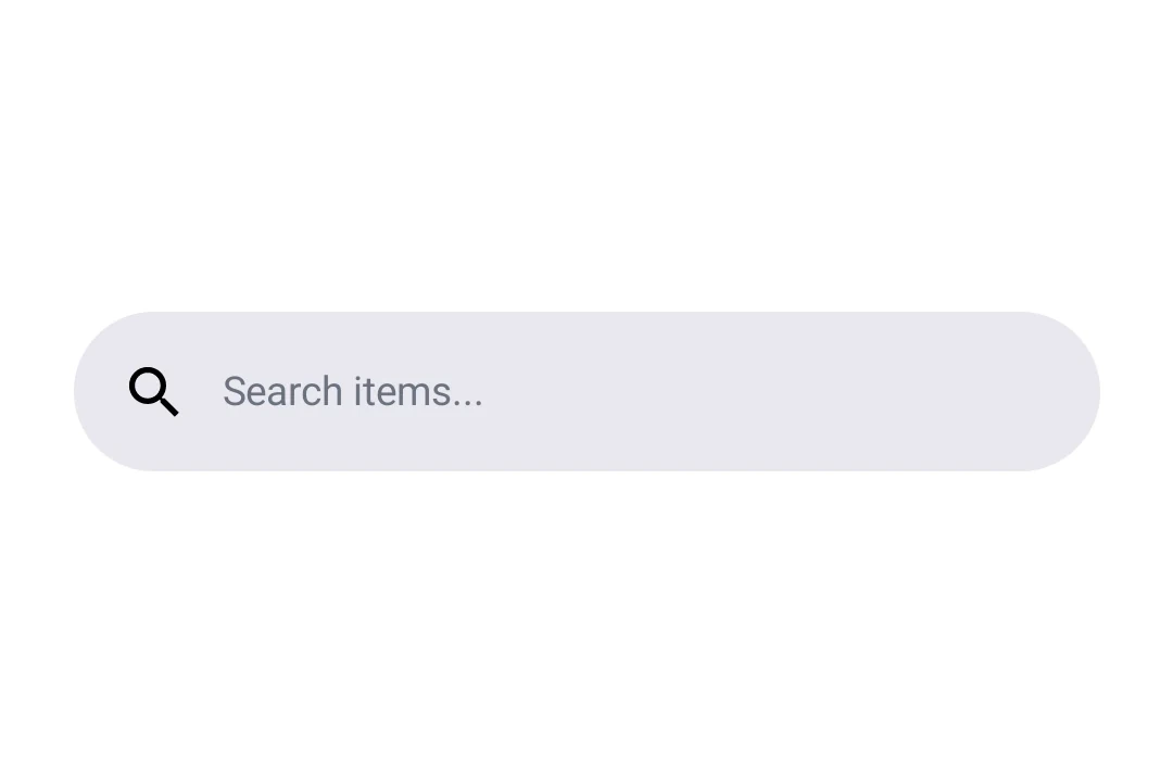Material 3 docked search bar with search icon and placeholder text