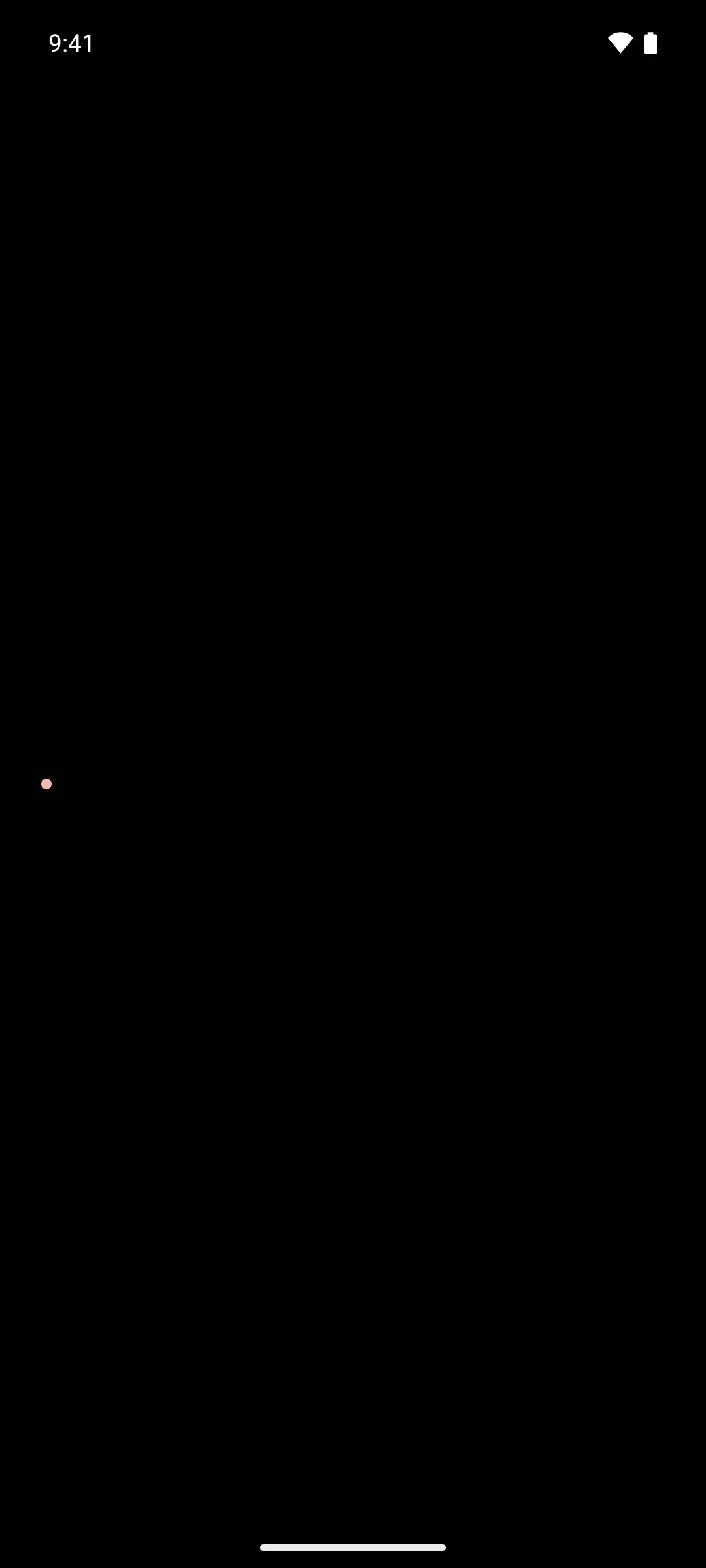 A small red Material 3 badge dot on an otherwise empty screen
