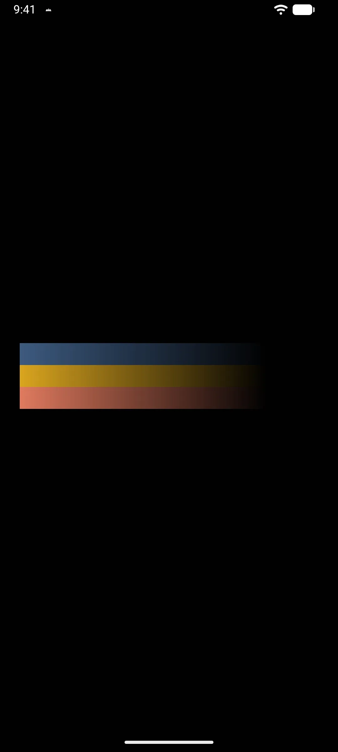 Three color bands fading out from left to right