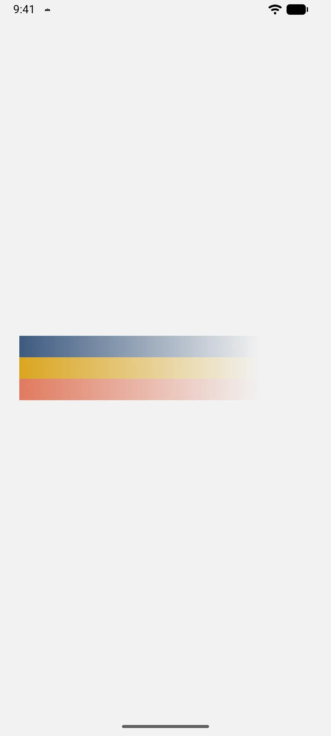 Three color bands fading out from left to right