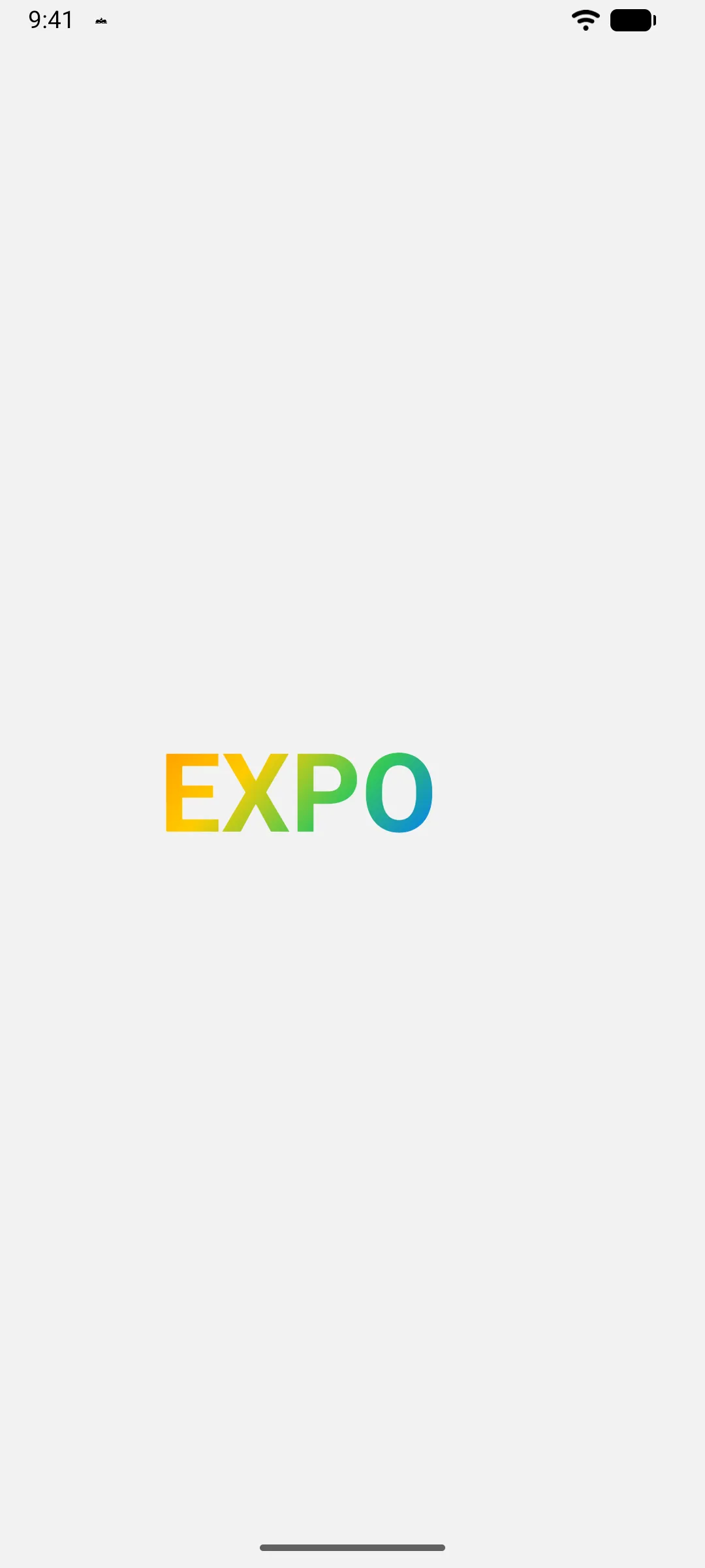The word EXPO filled with a rainbow gradient