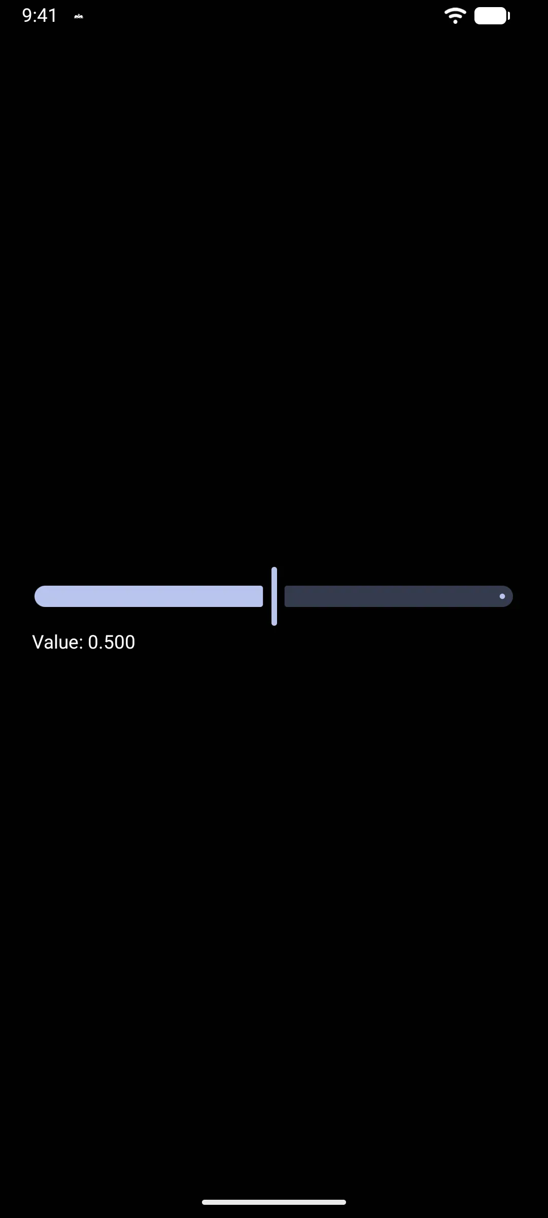 A Material 3 slider at the middle of its range above a Value label