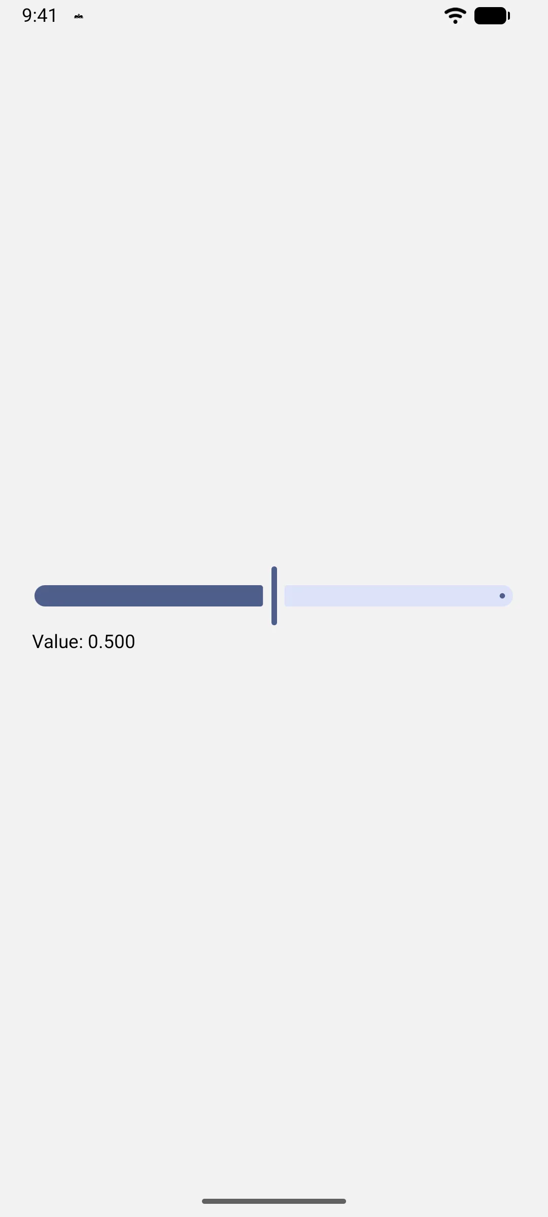 A Material 3 slider at the middle of its range above a Value label
