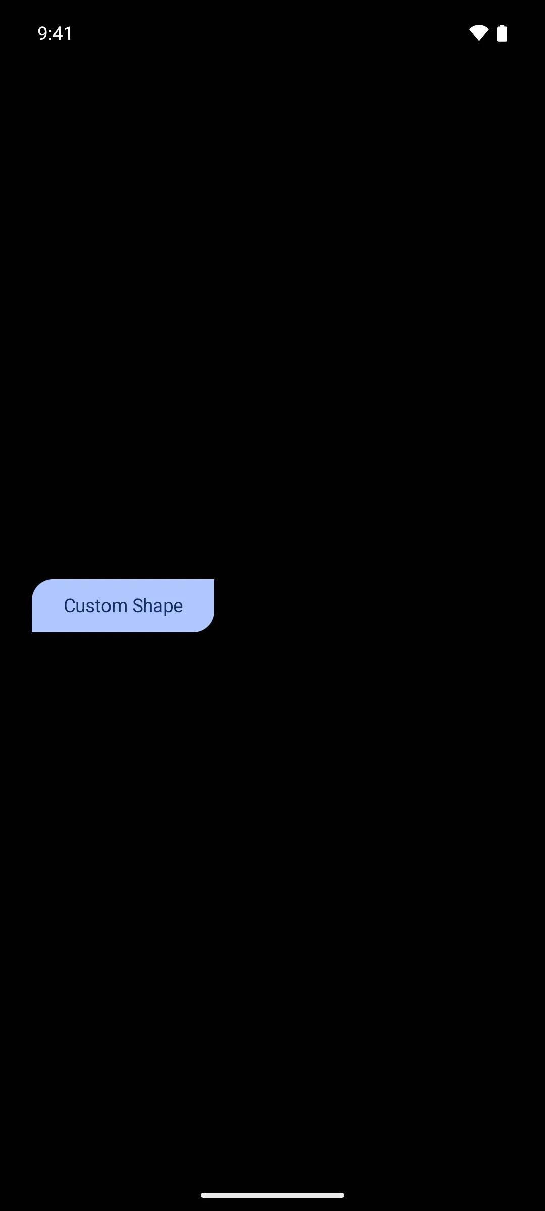 A button with rounded top start and bottom end corners and square opposite corners
