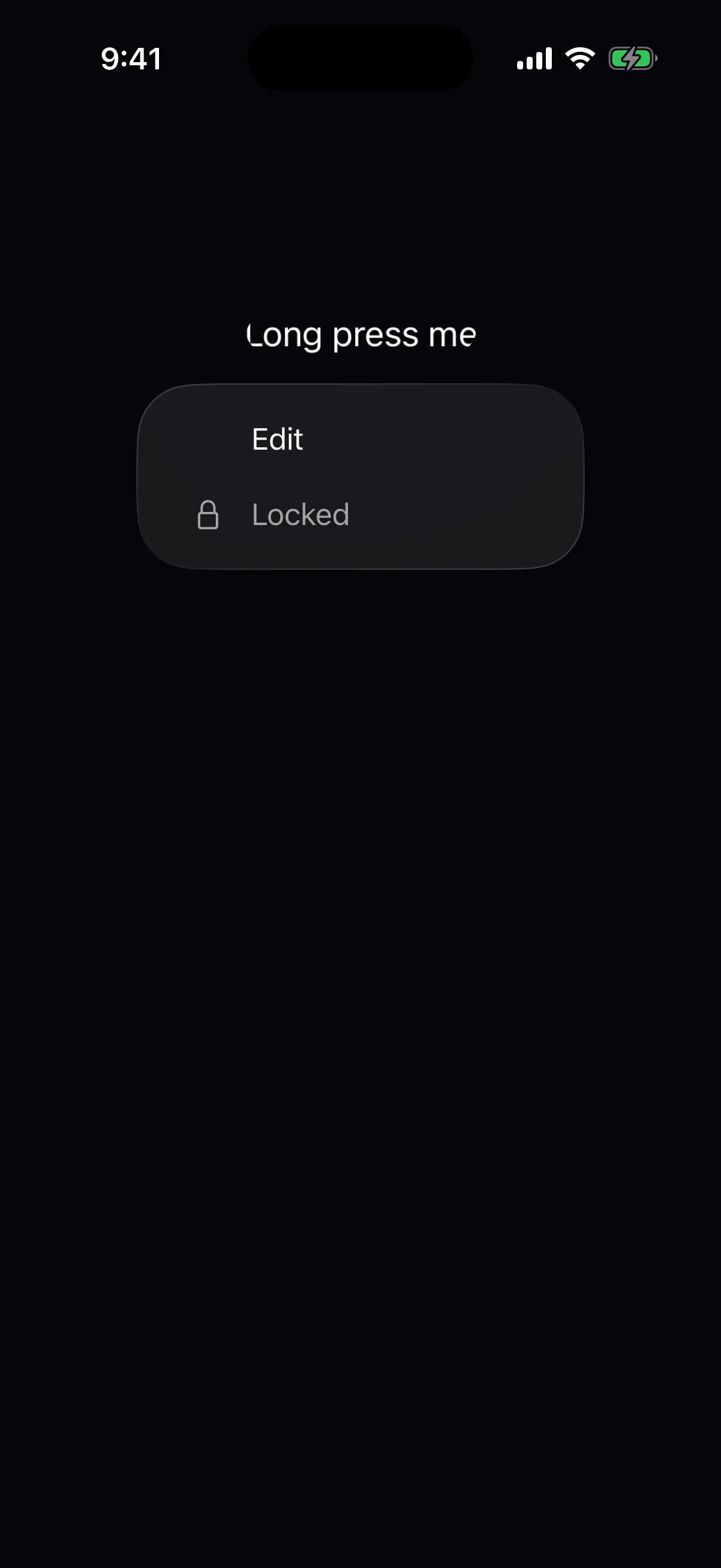 A context menu listing Edit and a greyed out Locked item with a lock icon