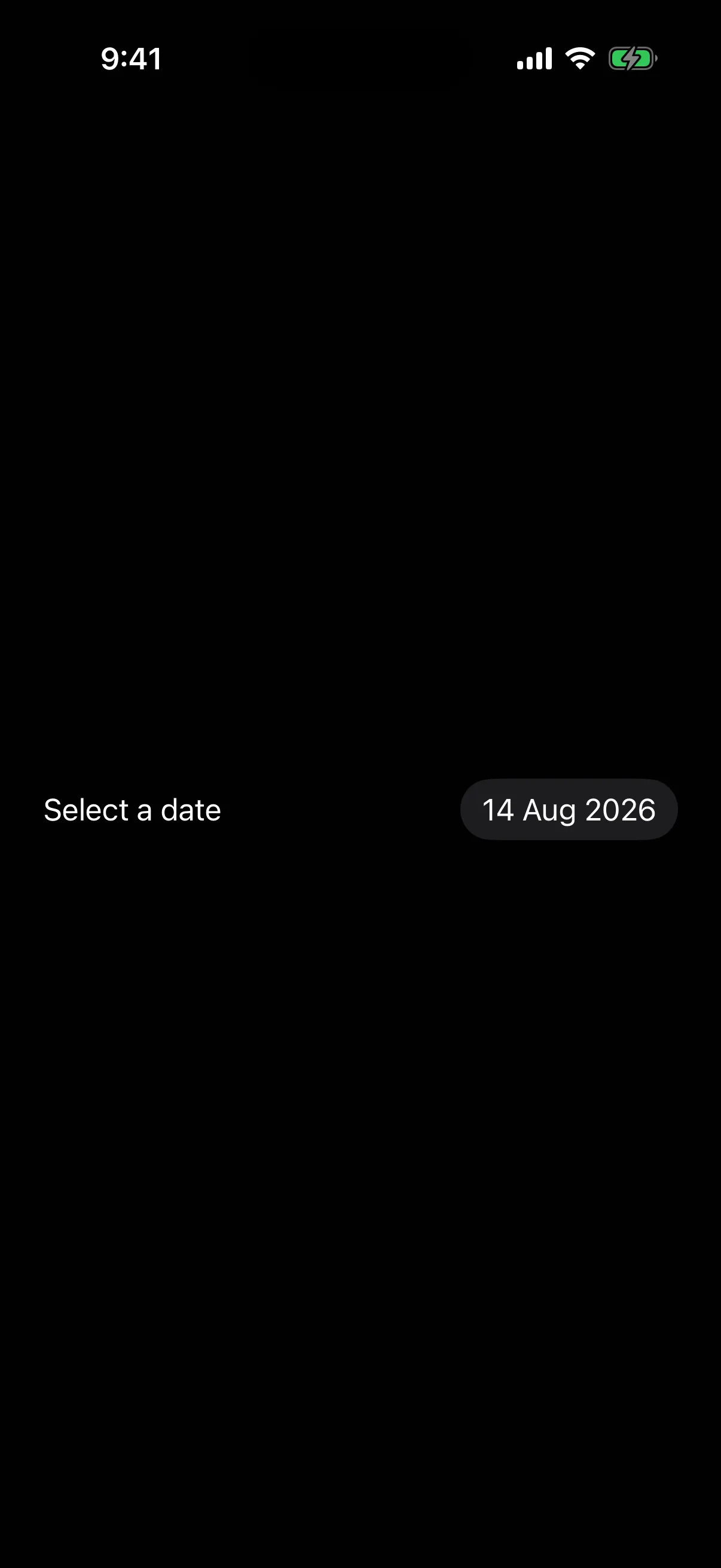 A Select a date row with the current date in a compact button