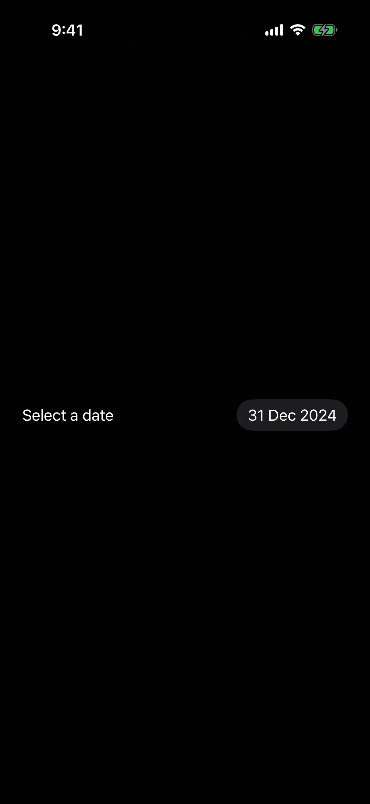 A Select a date row clamped to 31 Dec 2024, the end of the allowed range