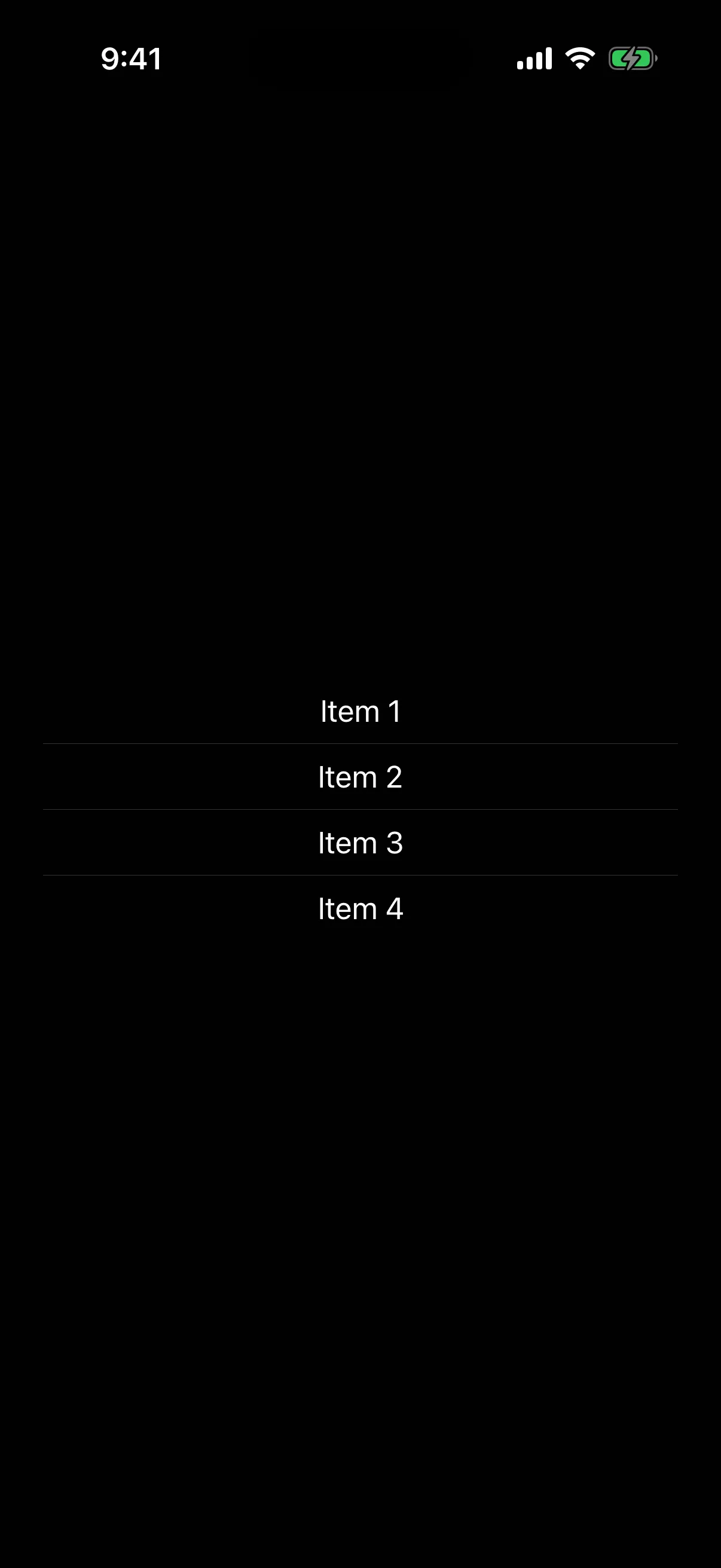 Item 1 through Item 4 stacked with a horizontal rule between each pair