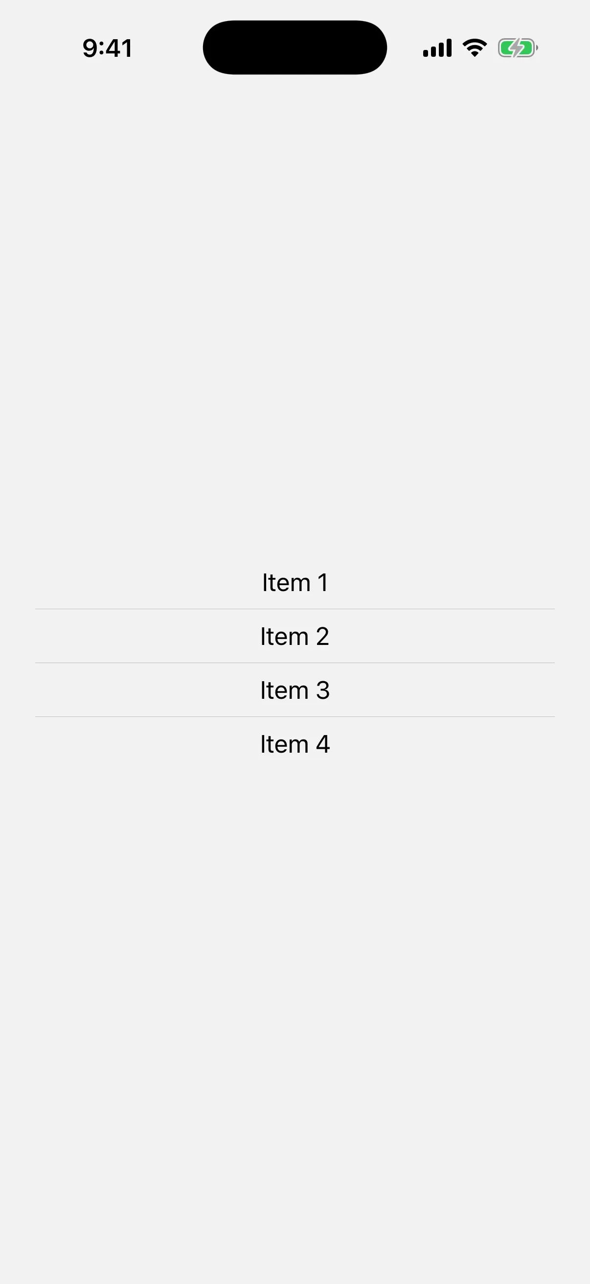Item 1 through Item 4 stacked with a horizontal rule between each pair