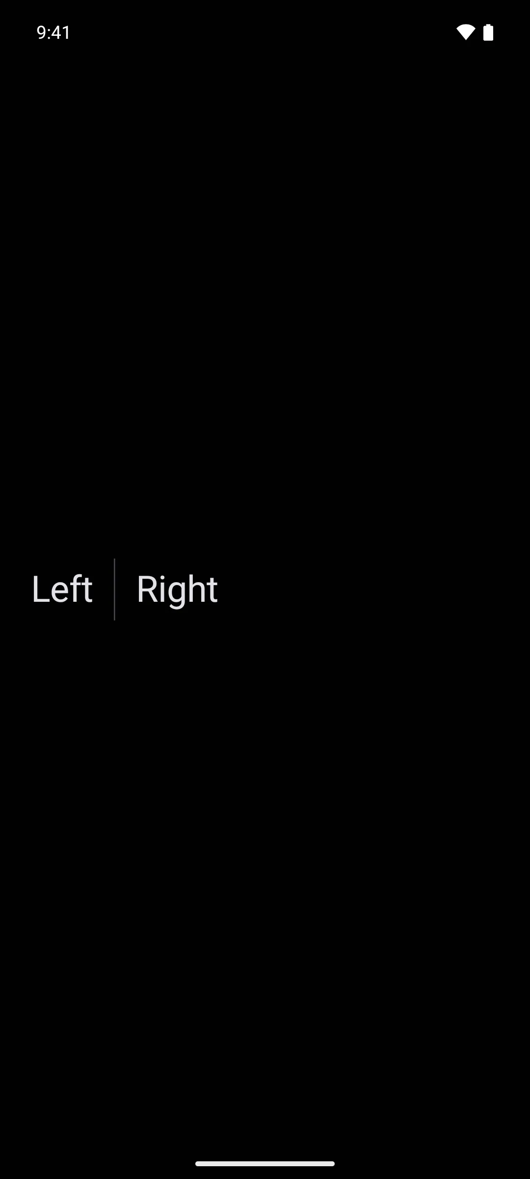 A short vertical line separating the labels Left and Right