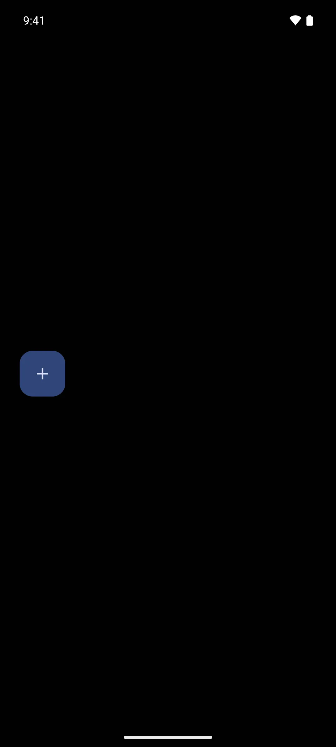 A standard floating action button with a plus icon