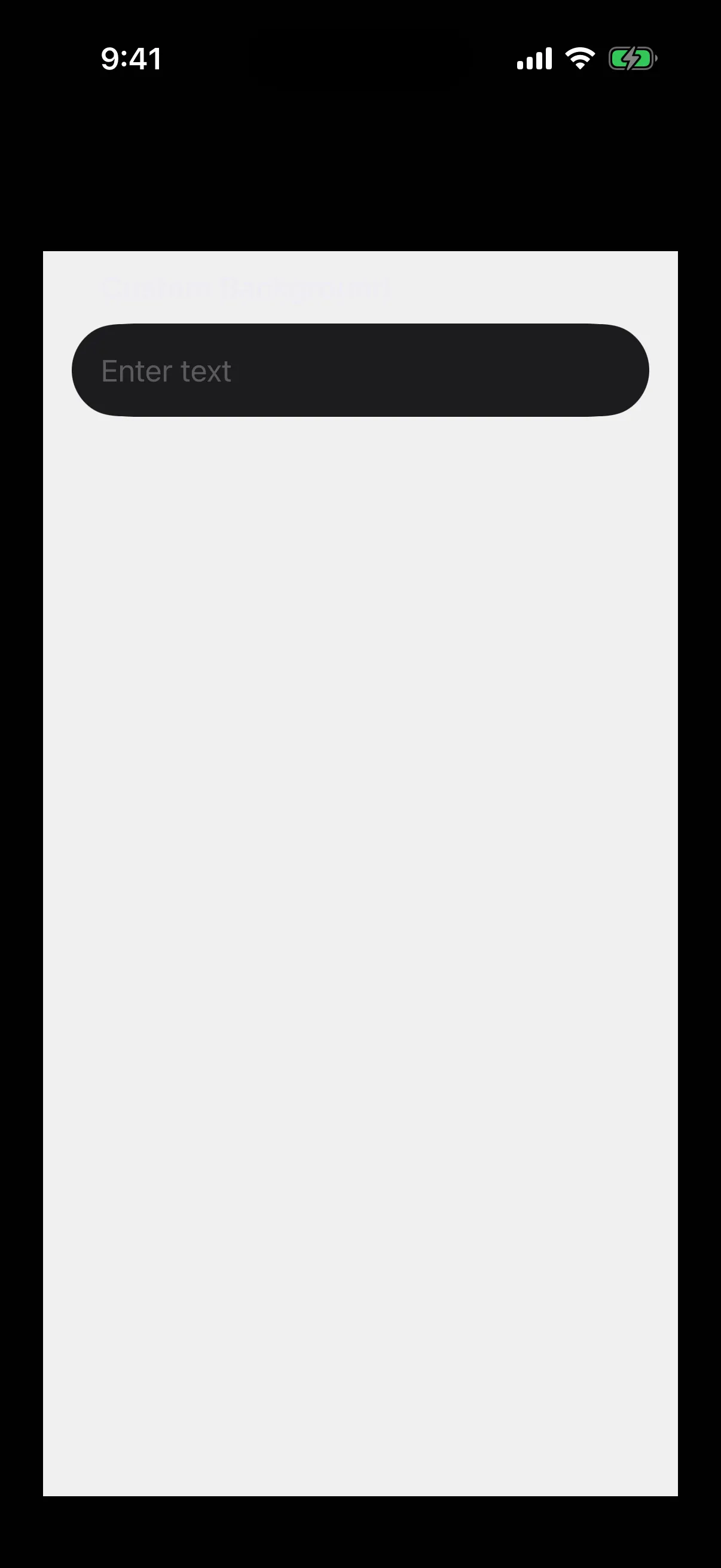 A form with a light grey background behind a Custom Background section