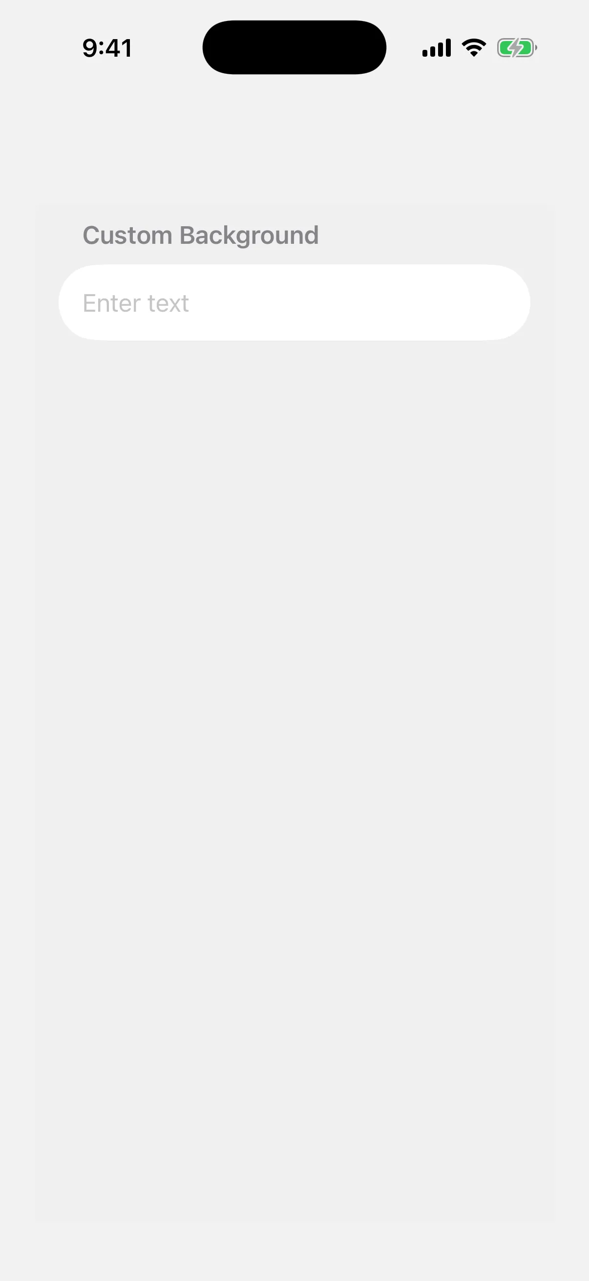 A form with a light grey background behind a Custom Background section