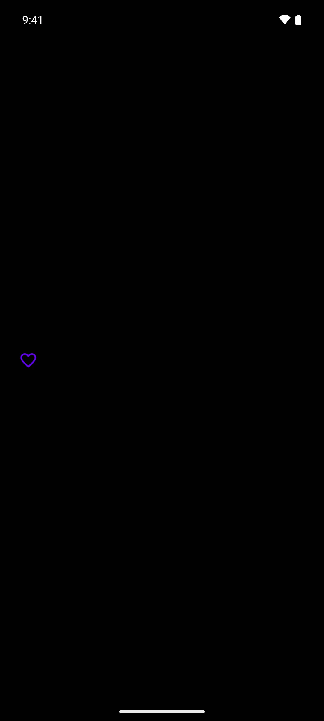 A heart outline icon drawn in purple
