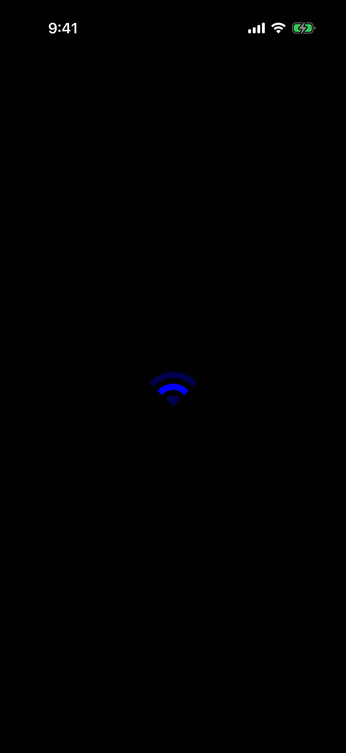 A blue wifi SF Symbol shown during one frame of the variable color effect animation