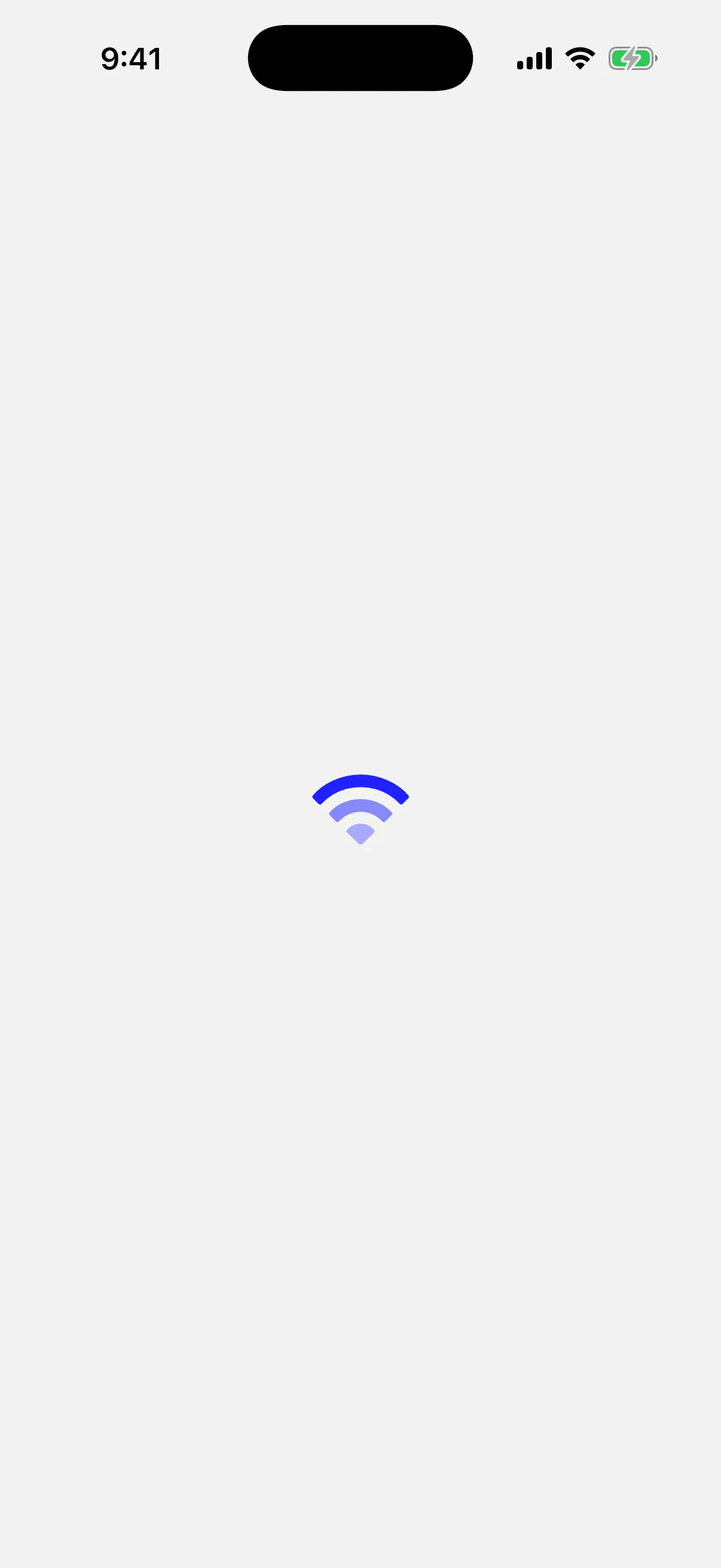 A blue wifi SF Symbol shown during one frame of the variable color effect animation