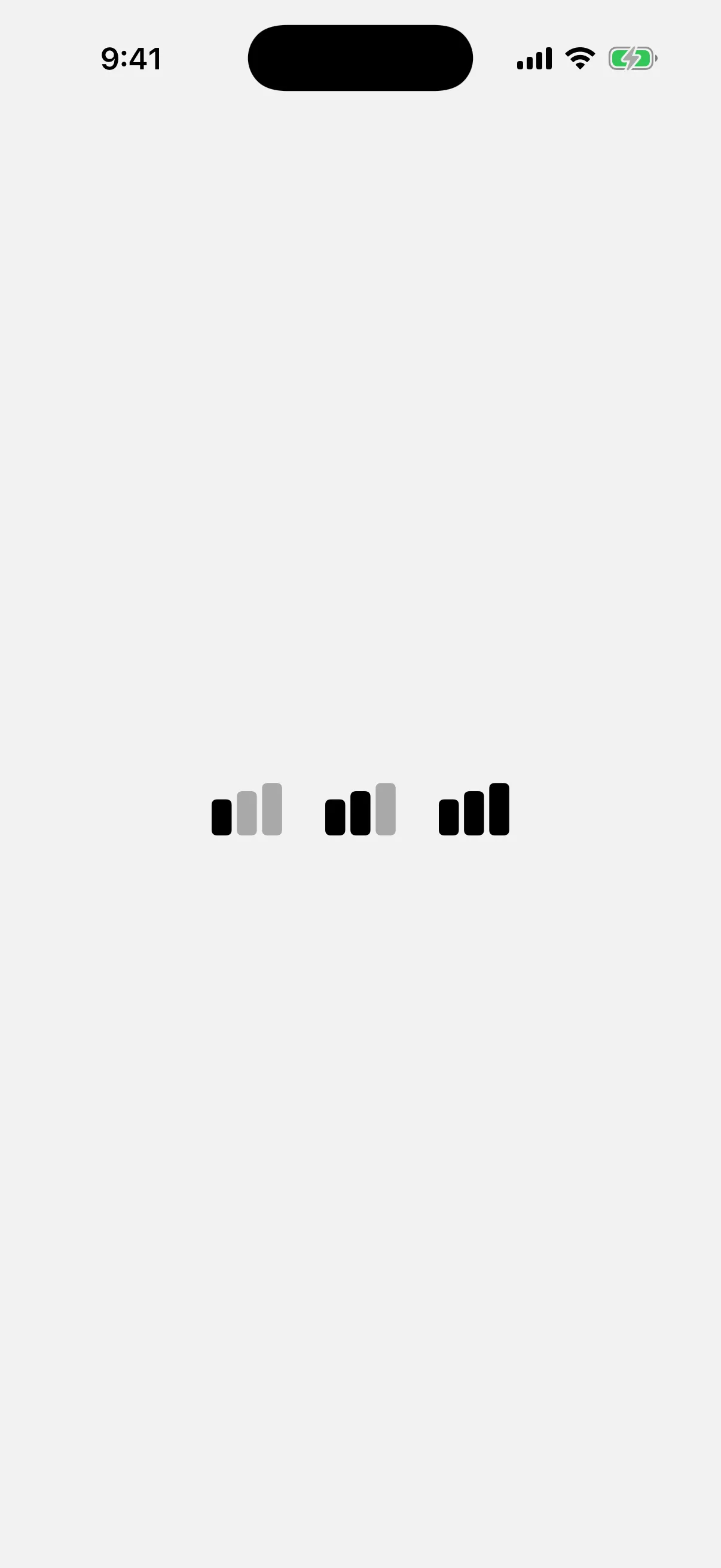 Three bar chart SF Symbols with variable values of 0.3, 0.6, and 1.0