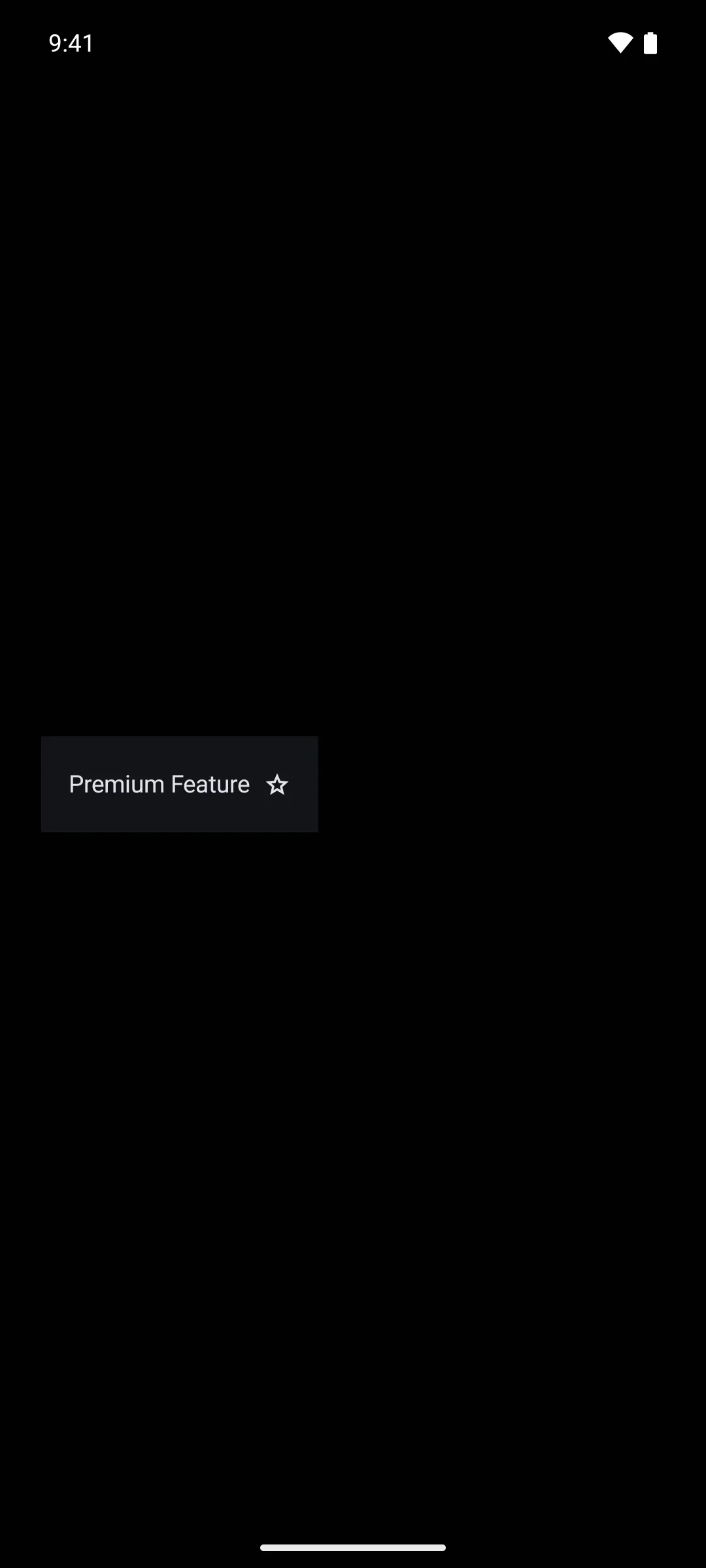 A list row whose headline pairs the text Premium Feature with a star icon