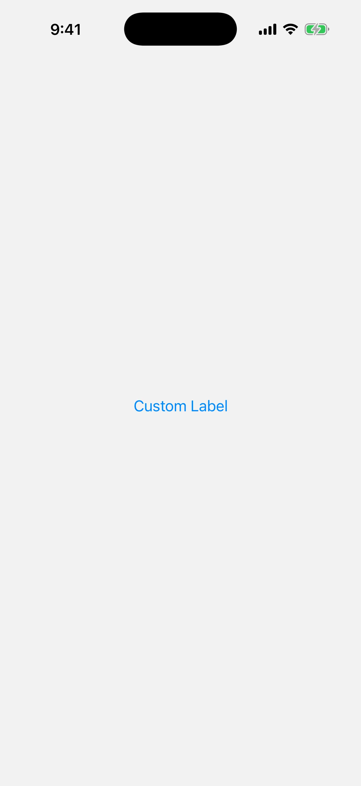 A menu trigger labeled Custom Label in the accent color