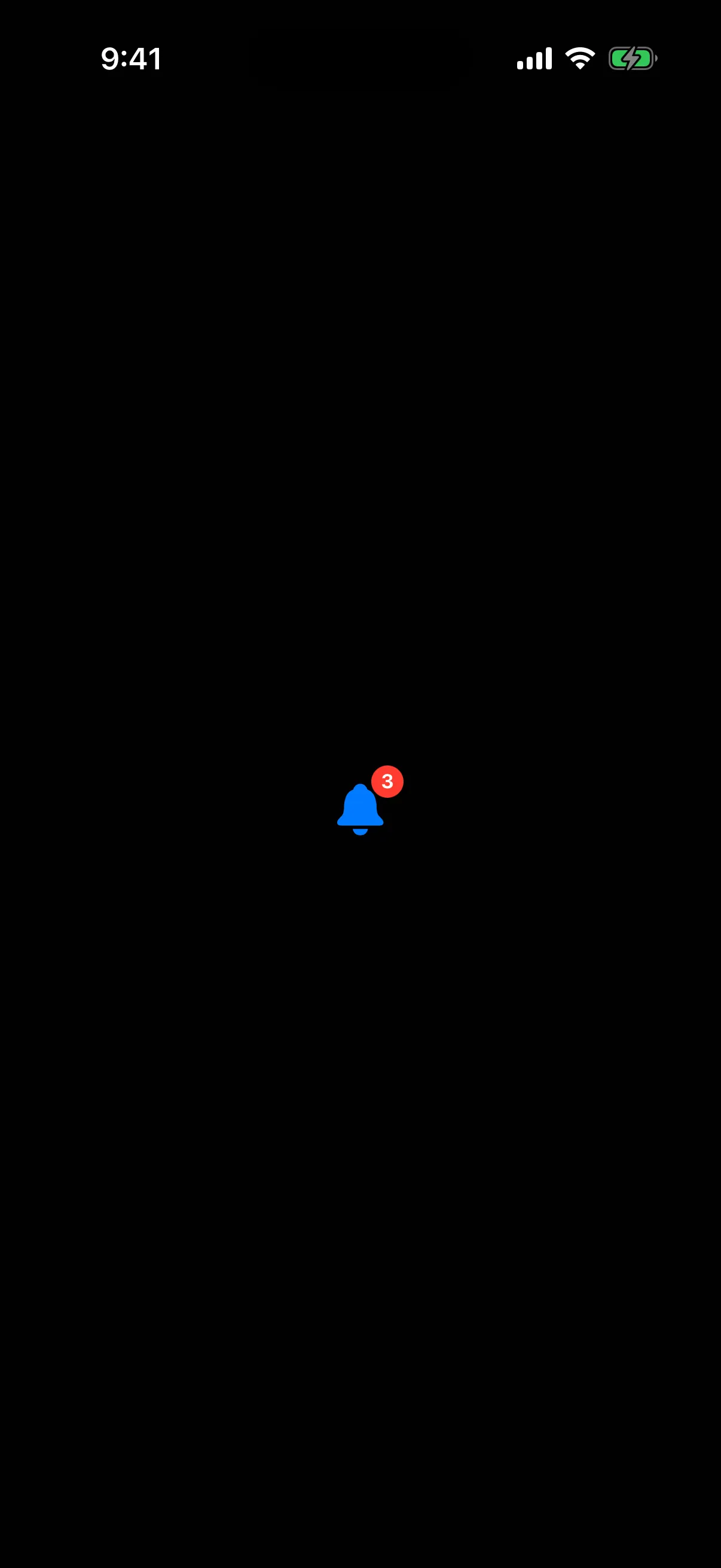 A blue bell icon with a red circular badge showing 3 at its top-trailing corner
