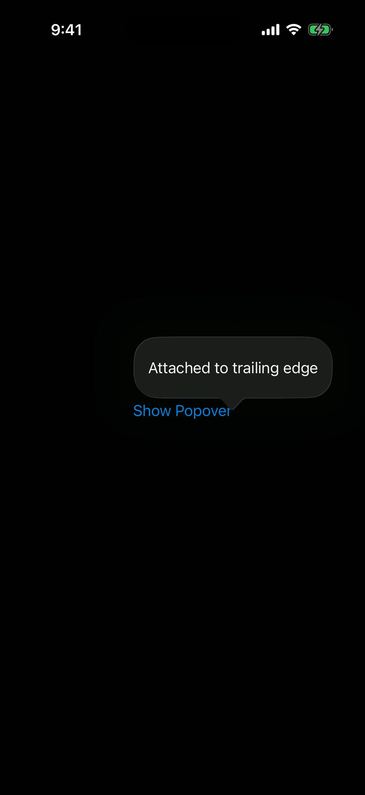 A popover attached to the trailing edge of its trigger button