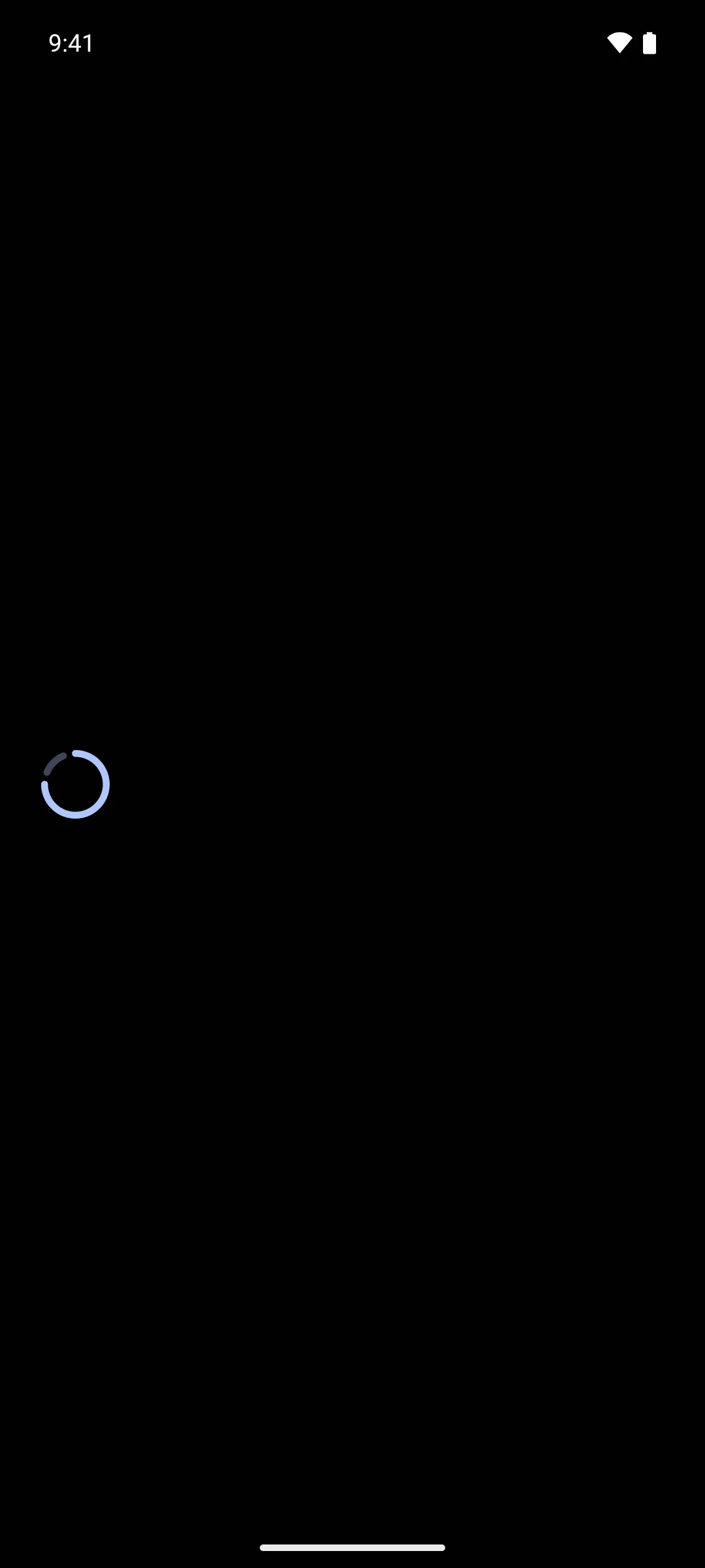A circular progress ring drawn three quarters of the way round