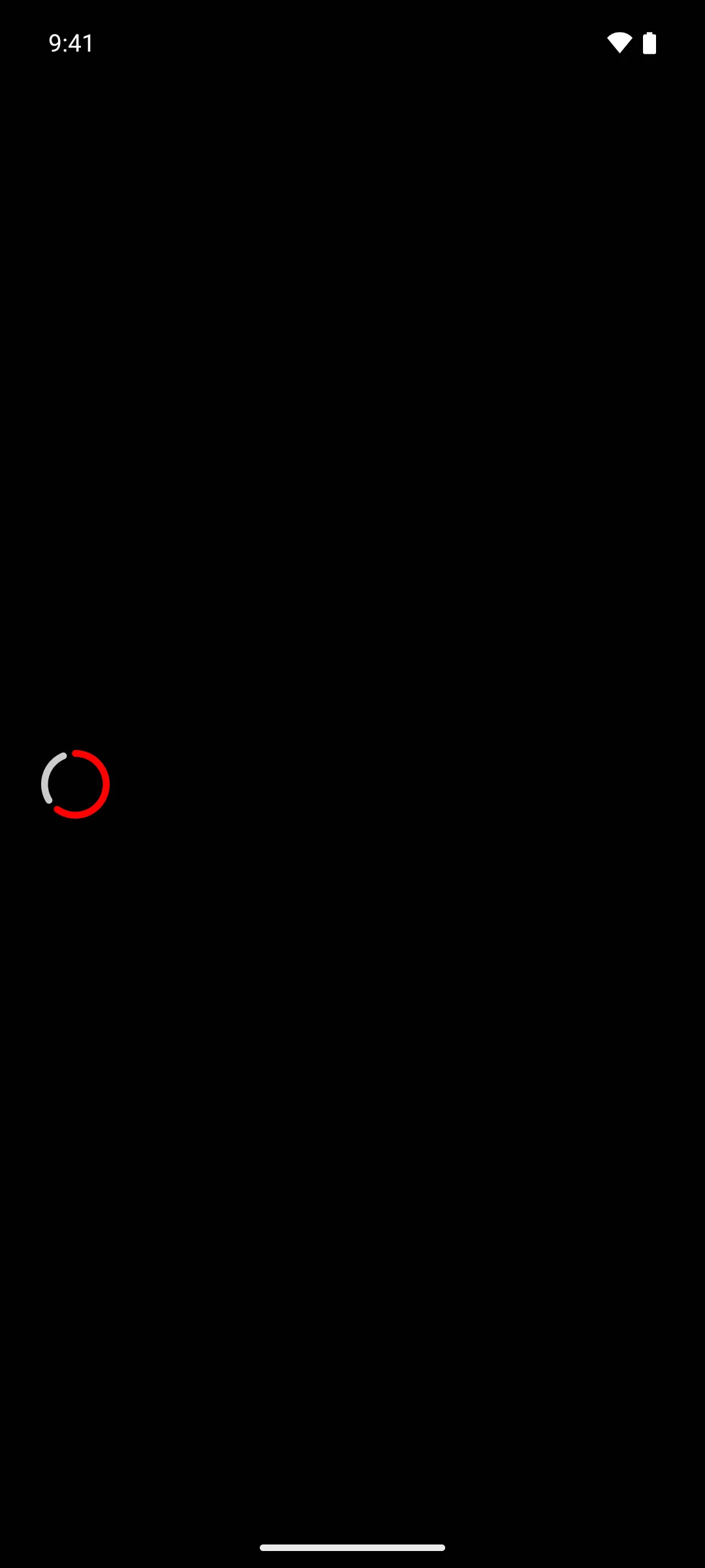A circular progress ring drawn in red over a grey track