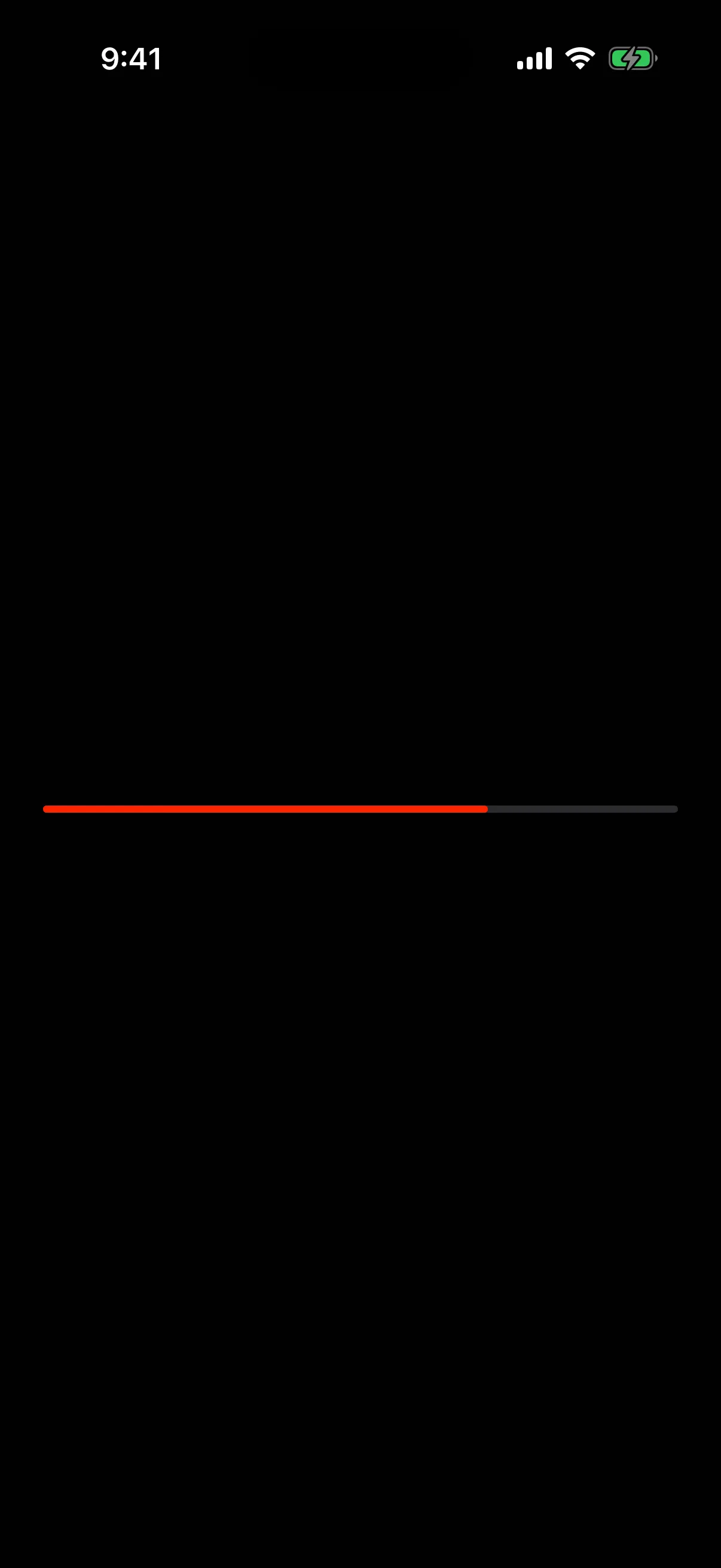 A red progress bar filled to roughly seventy percent