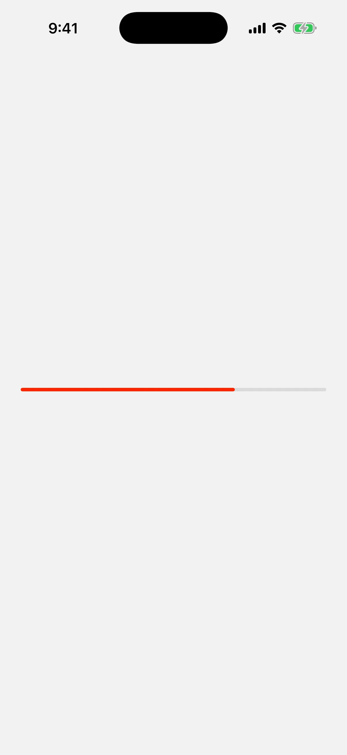 A red progress bar filled to roughly seventy percent