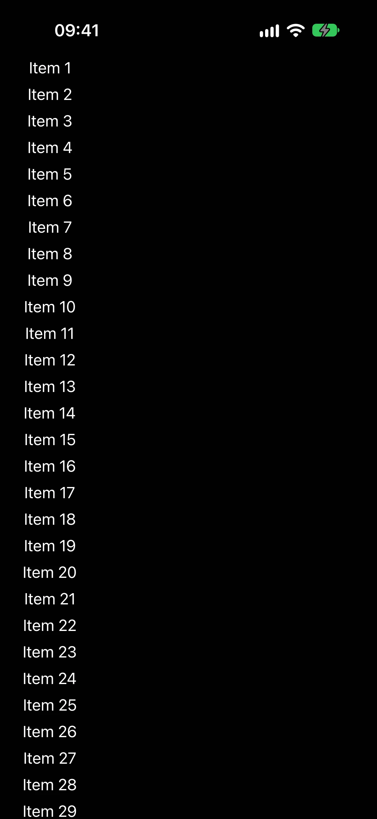 A vertical list of numbered items with no scroll indicator on the right edge