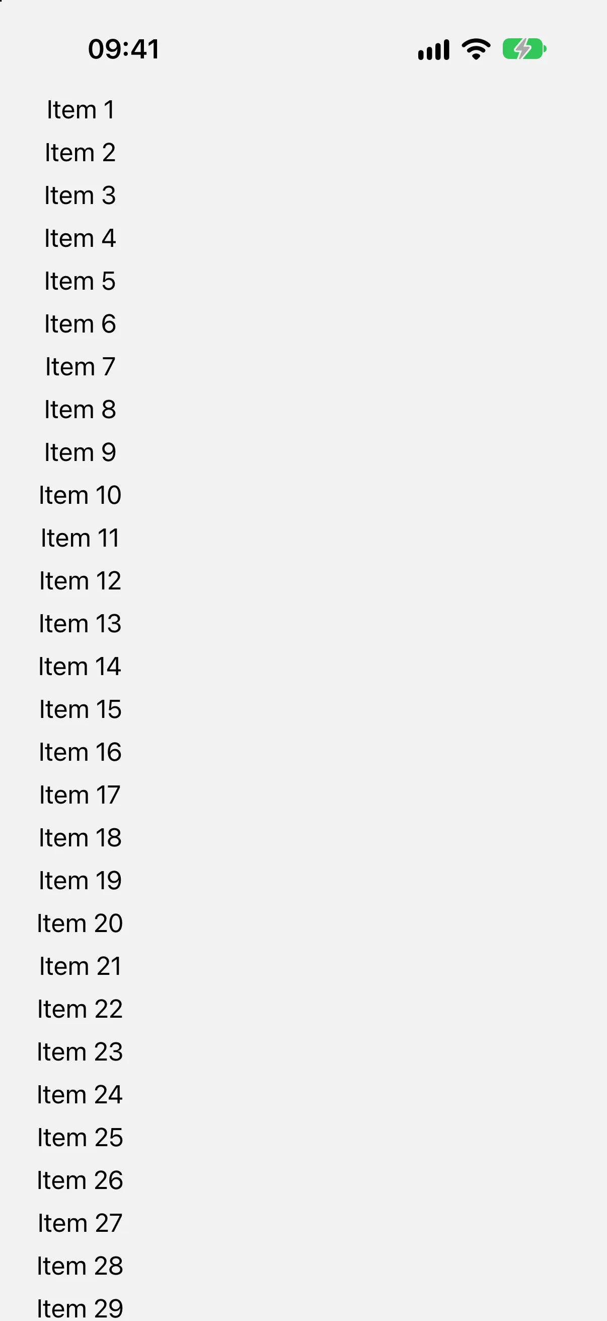 A vertical list of numbered items with no scroll indicator on the right edge