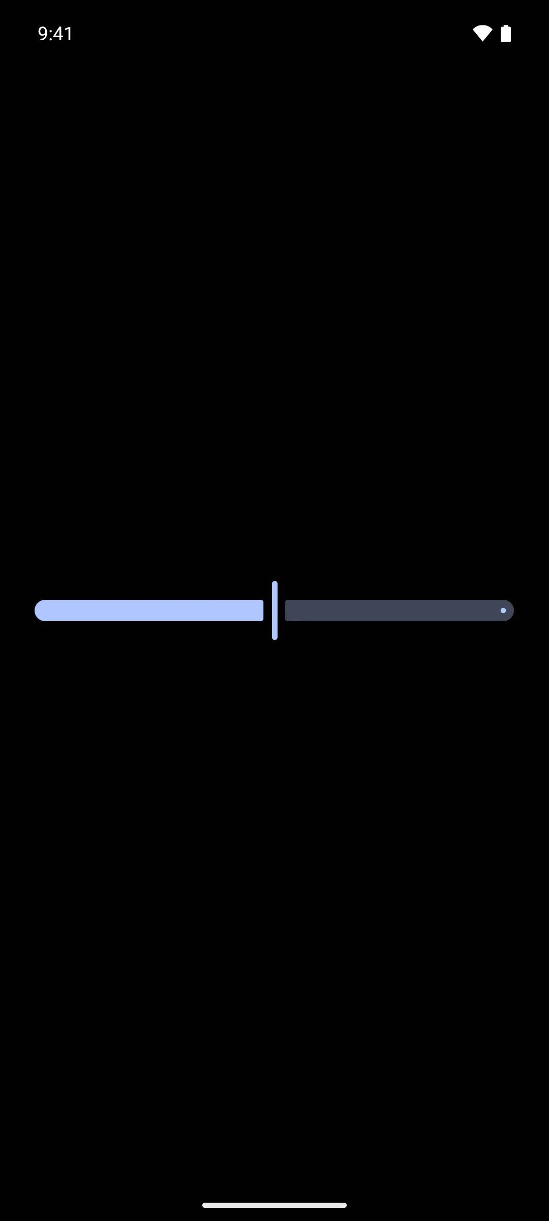 A Material 3 slider with the thumb at the midpoint
