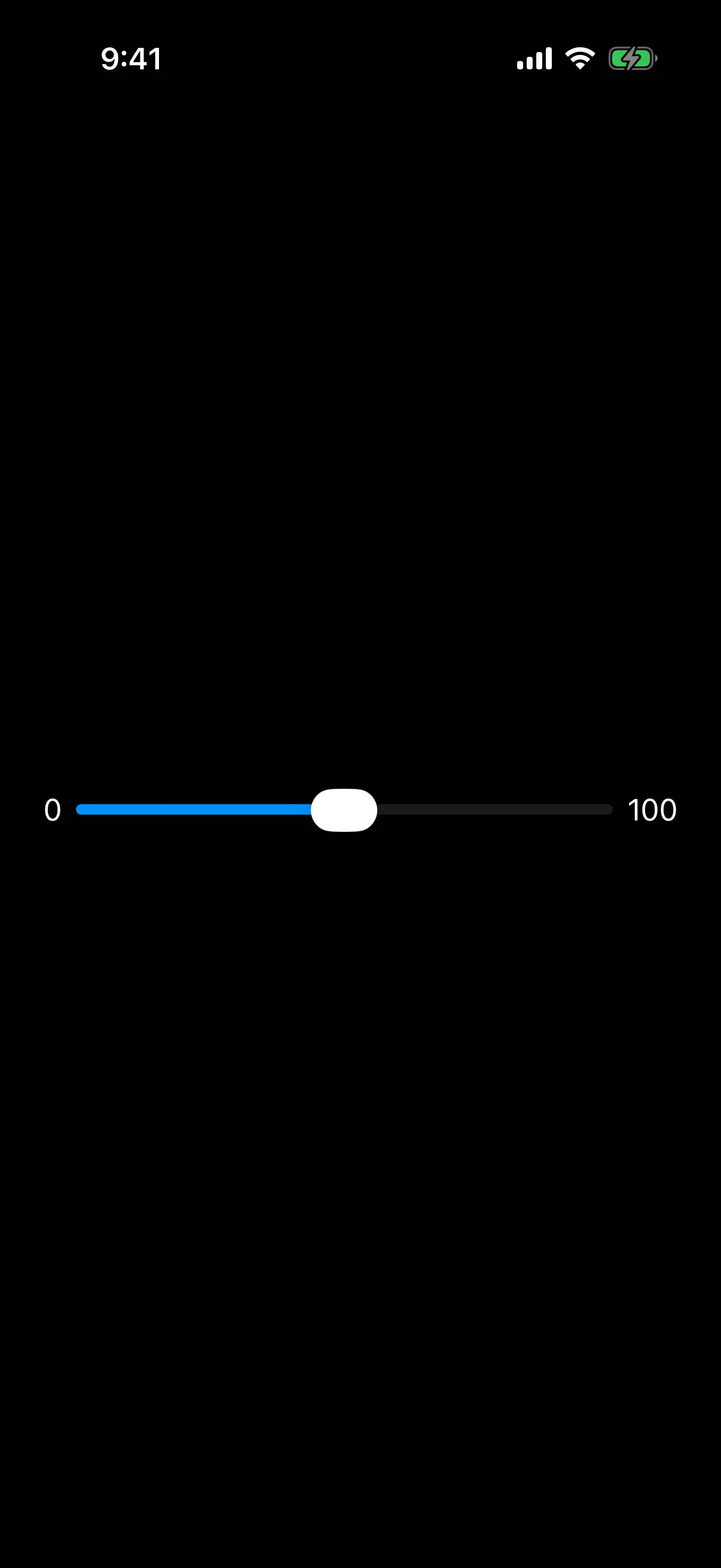 A slider flanked by a 0 label on the left and a 100 label on the right