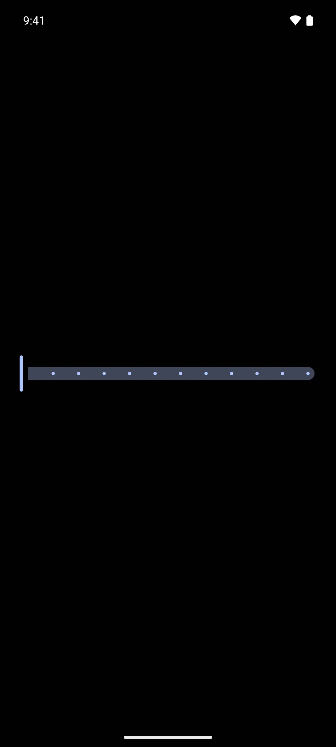 A slider with eleven tick marks and the thumb at the far left
