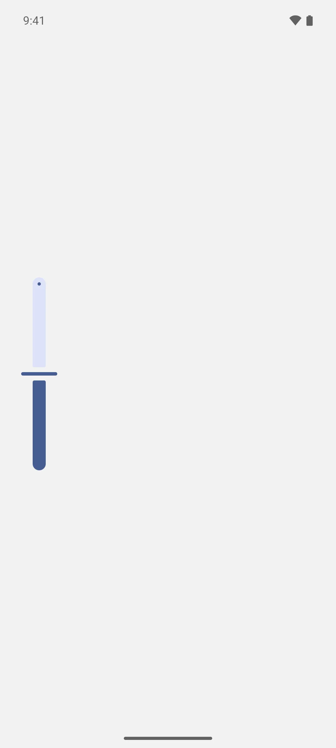 A vertical slider with the thumb at the midpoint and the filled track below it