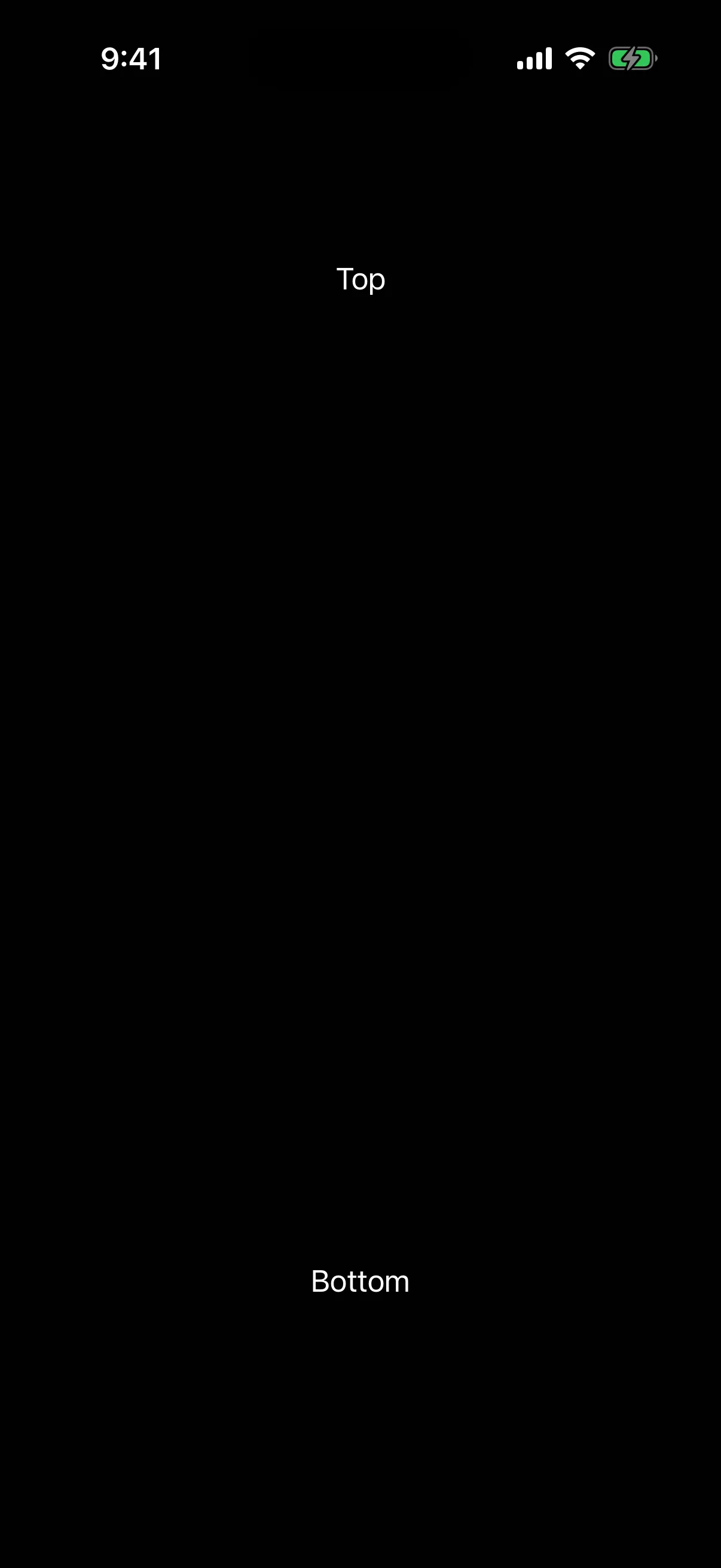 The word Top at the upper edge and Bottom at the lower edge of the same column