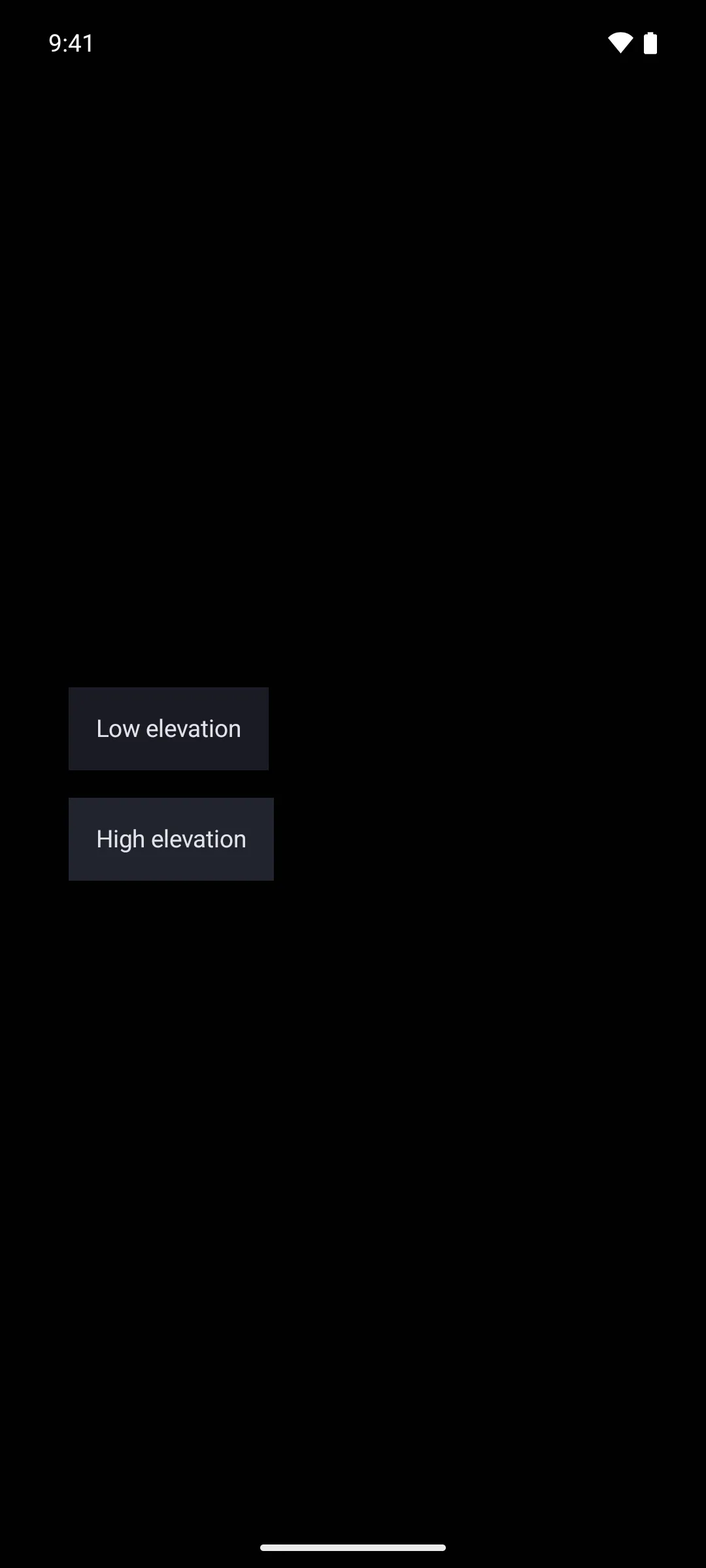 Two stacked surfaces, the lower one casting a larger shadow than the upper one