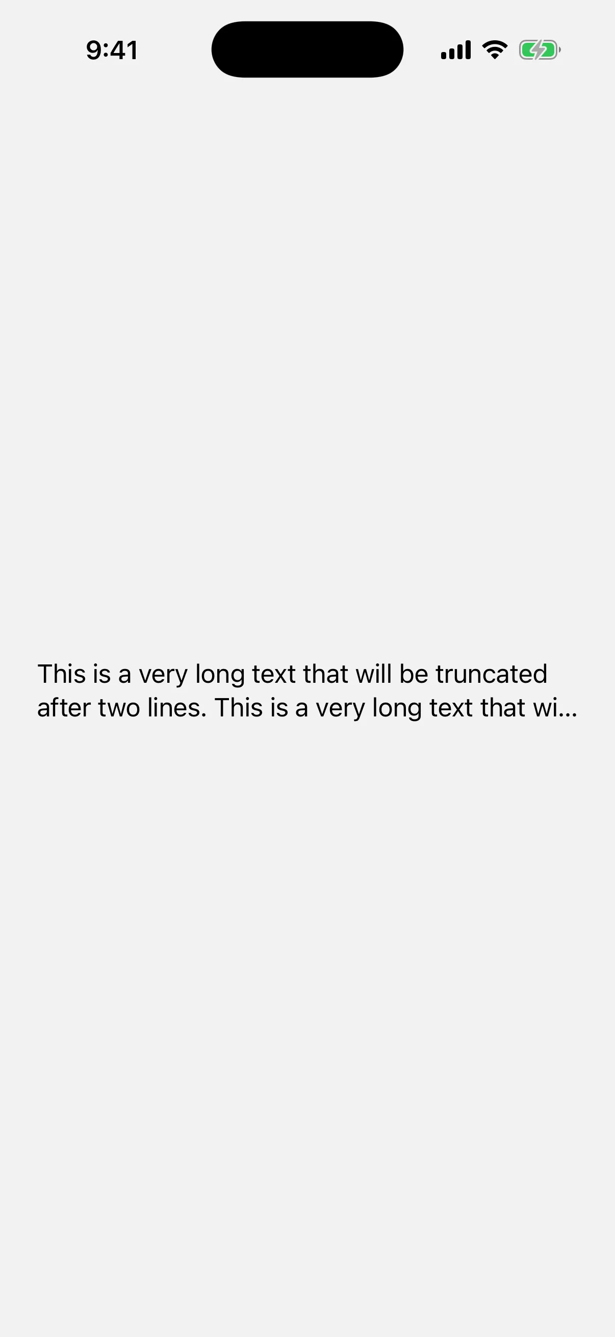 A long paragraph cut off after two lines with a trailing ellipsis