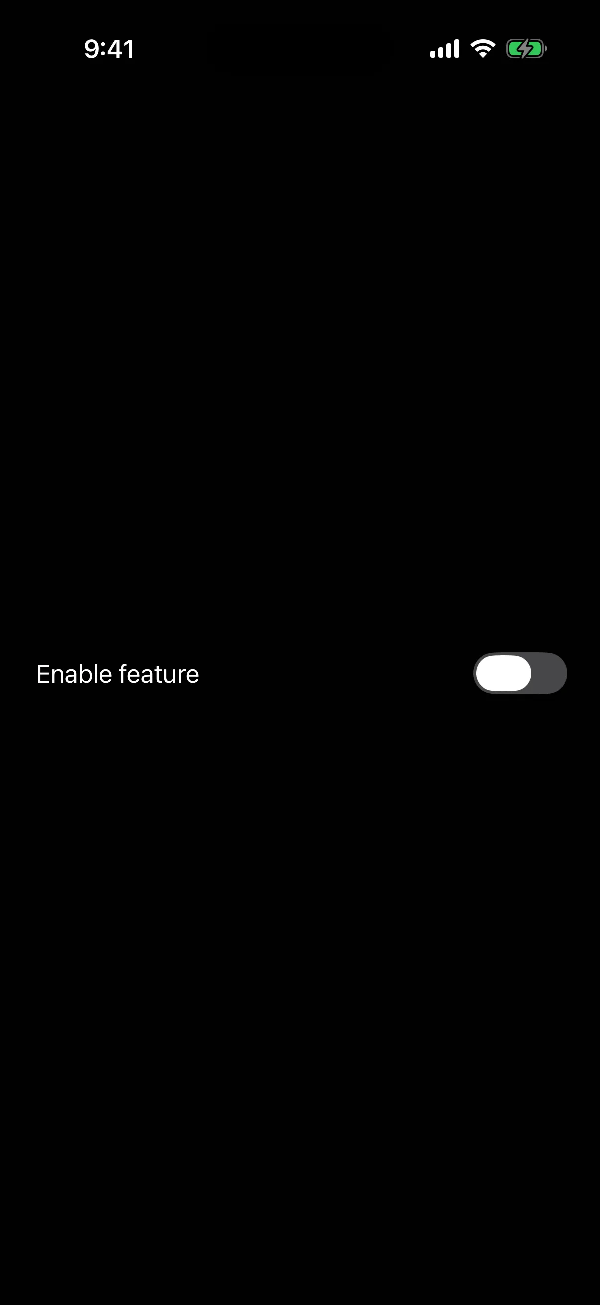 A row labeled Enable feature with a switch turned off at the trailing edge
