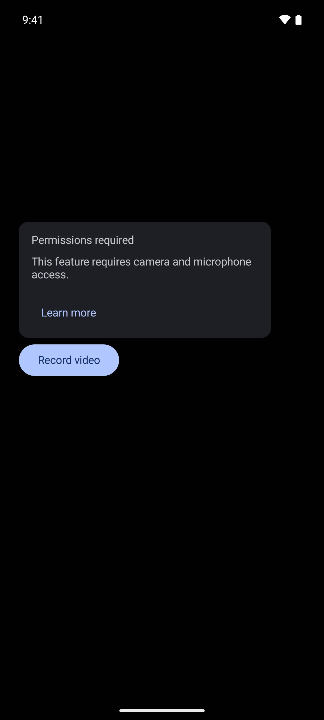 A persistent rich tooltip with a title, body text, and a Learn more action above a Record video button